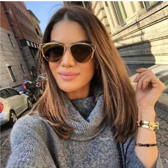 CHRISTIAN DIOR Technologic Sunglasses Gold Orange - Picture 2 of 16